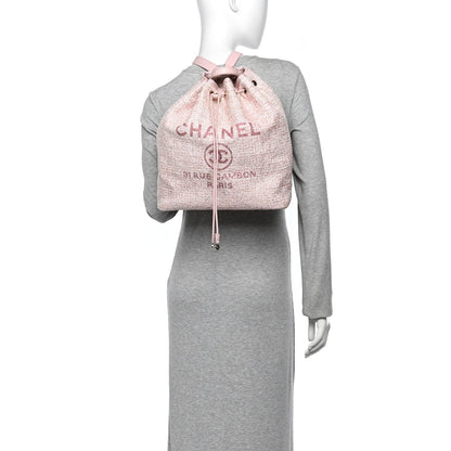 Chanel Canvas Large Deauville Backpack Pink