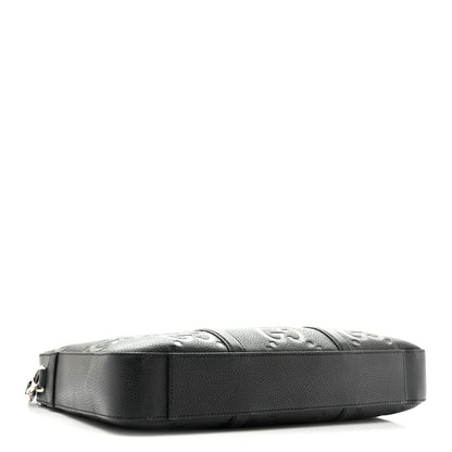 Gucci Piuma Calfskin Jumbo GG Embossed Briefcase Black