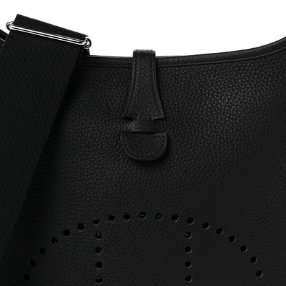 Hermes Taurillon Clemence Evelyne III PM Black
