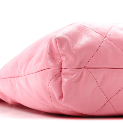 Chanel Shiny Calfskin Quilted Chanel 22 Bag Pink