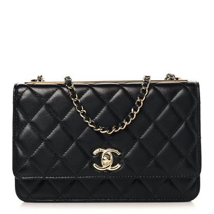 Chanel Lambskin Quilted Trendy CC Wallet On Chain Black