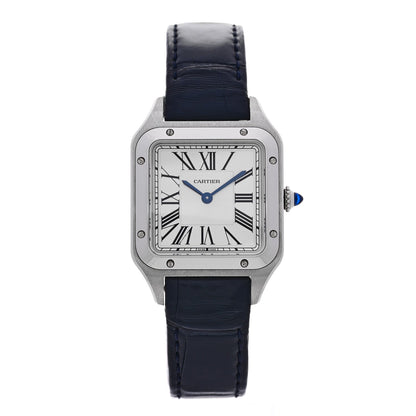 Cartier Stainless Steel Alligator 27.5mm Santos Dumont Quartz Watch