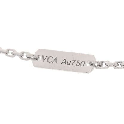 Van Cleef & Arpels 18K White Gold Chalcedony Vintage Alhambra Pendant Necklace