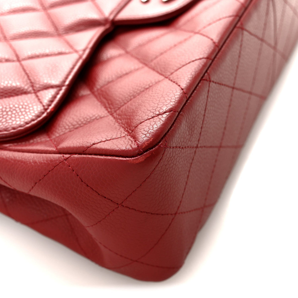 Chanel Caviar Quilted Jumbo Single Flap Dark Red 1824892