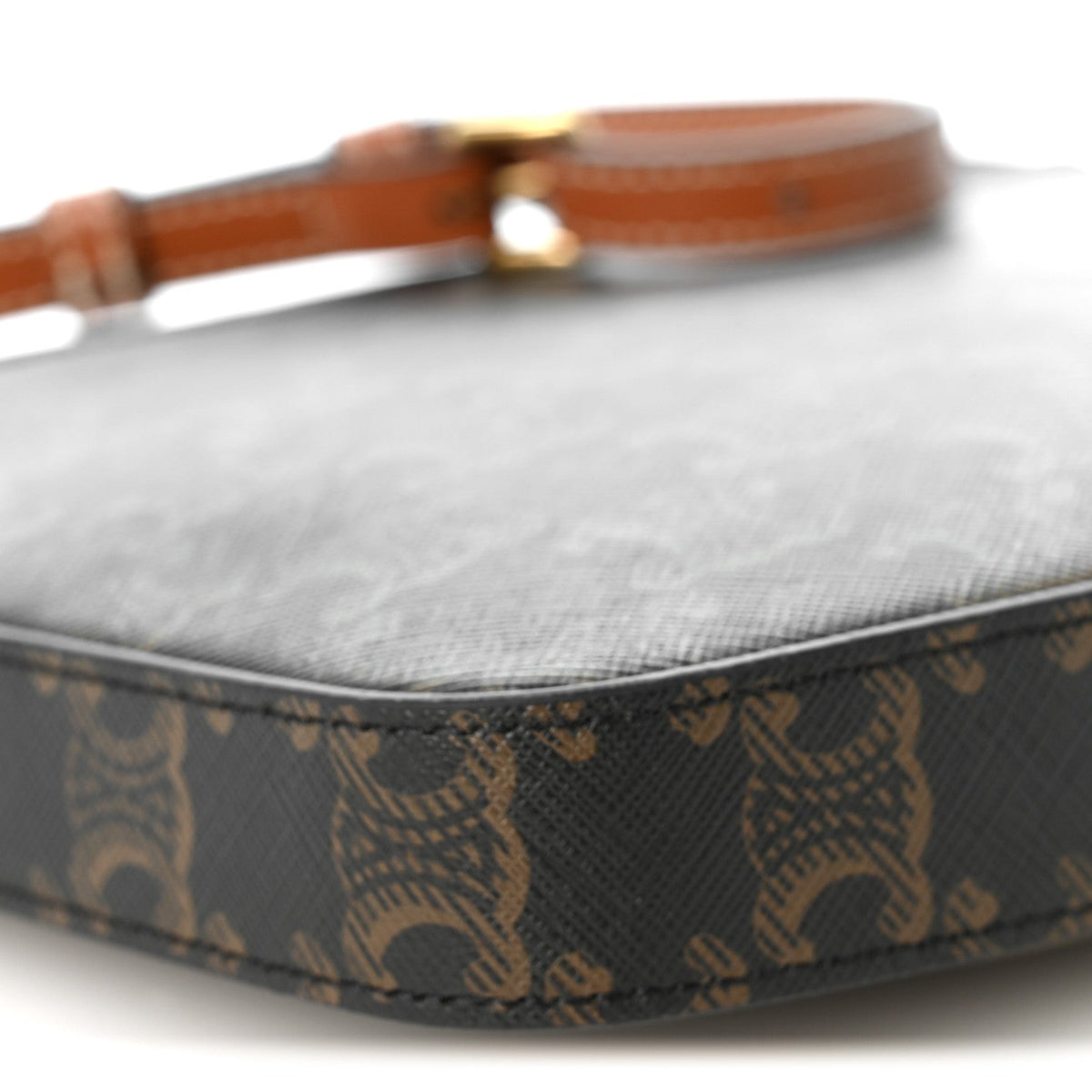 Celine Calfskin Medium Croque Bag Tan