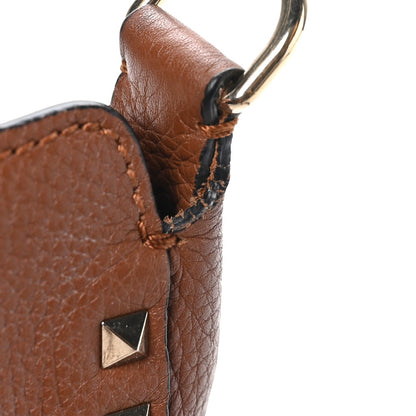 Valentino Garavani Pebbled Calfskin Small Rockstud Messenger Bag Light Cuir