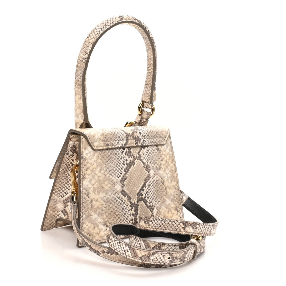 Jacquemus Snakeskin Le Chiquito Boucle Moyen Beige