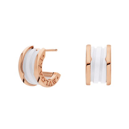 Bvlgari 18K Rose Gold Mother of Pearl B.zero1 Earrings