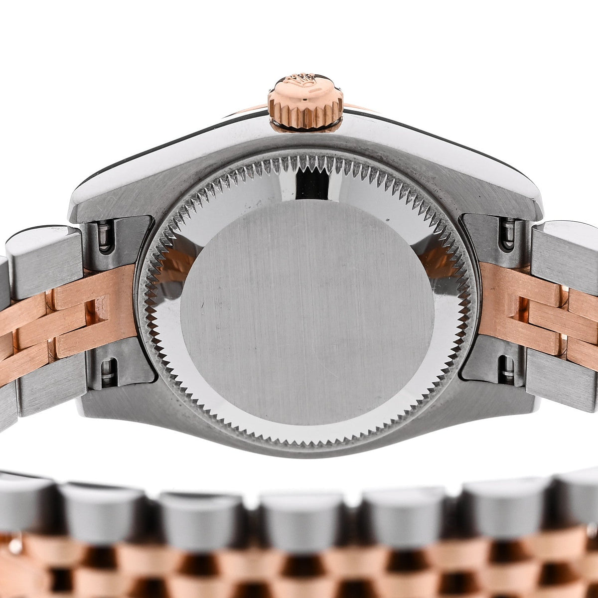 Rolex Stainless Steel 18K Everose Gold 26mm Oyster Perpetual Datejust Watch Silver 179171