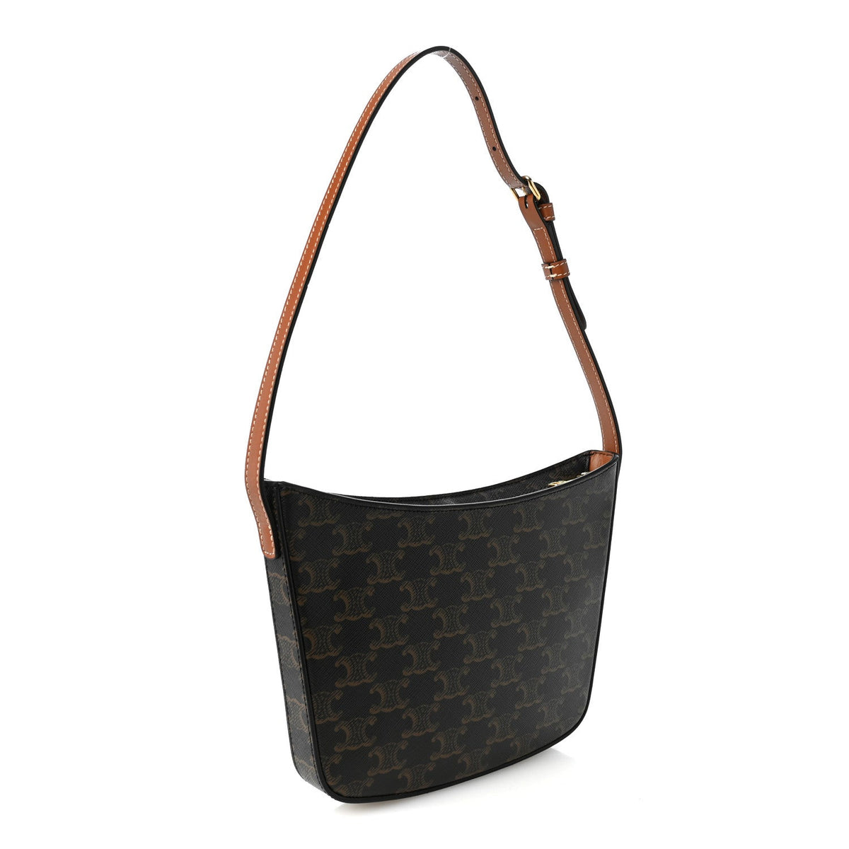 Celine Calfskin Medium Croque Bag Tan