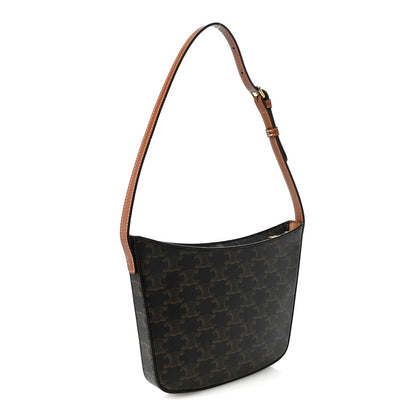 Celine Calfskin Medium Croque Bag Tan