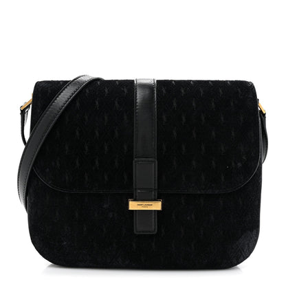 Saint Laurent Suede Le Monogramme Satchel Black