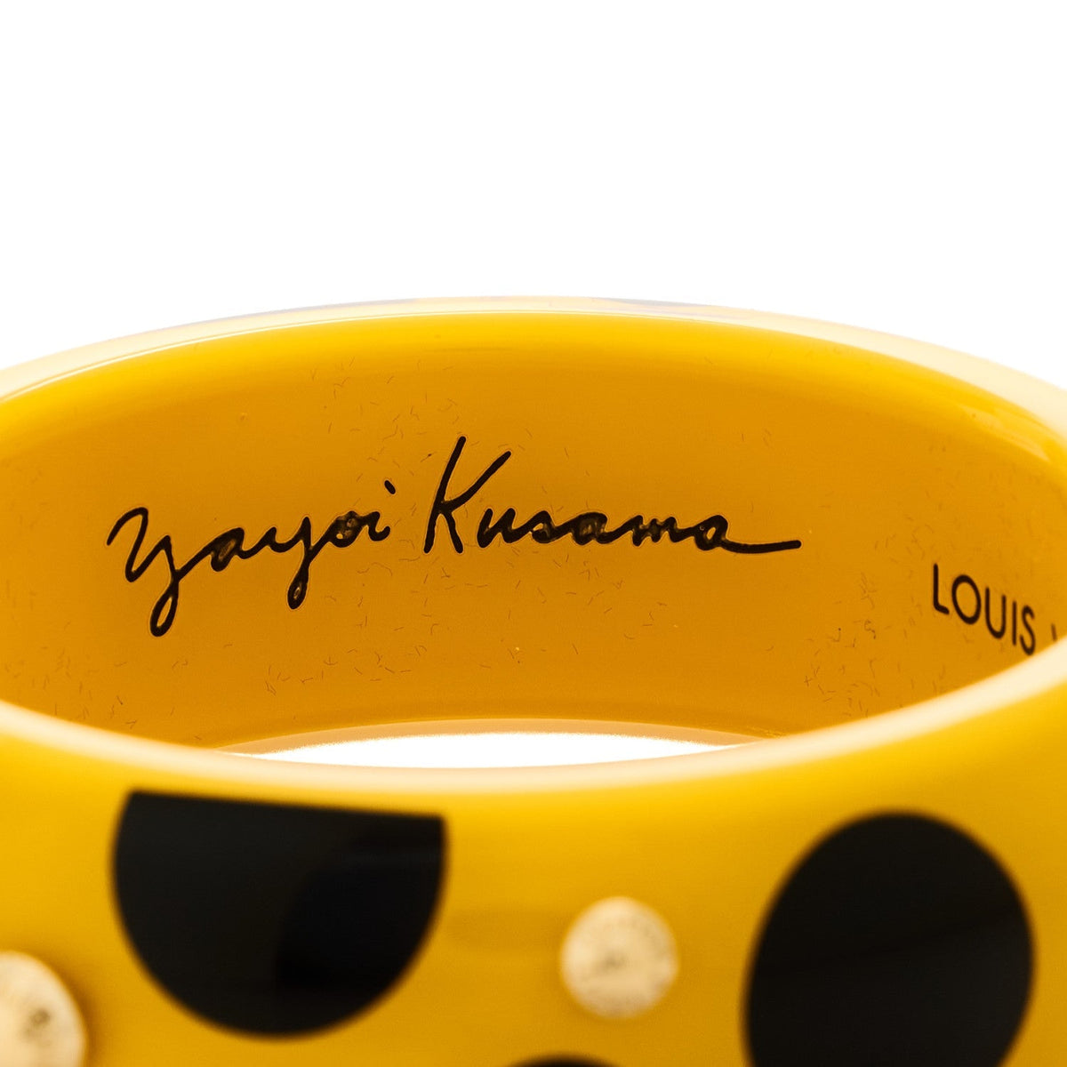 Louis Vuitton Resin Kusama Infinity Dots Wide Bangle Bracelet PM Yellow