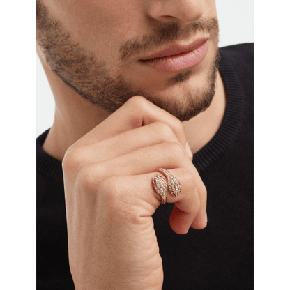 18K Rose Gold Diamonds BVLGARI Serpenti Seduttori Ring