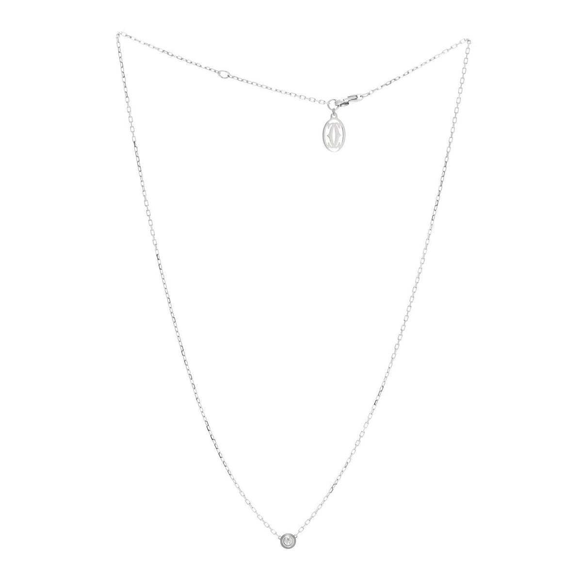 Cartier 18K White Gold Diamond SM D'Amour Pendant Necklace