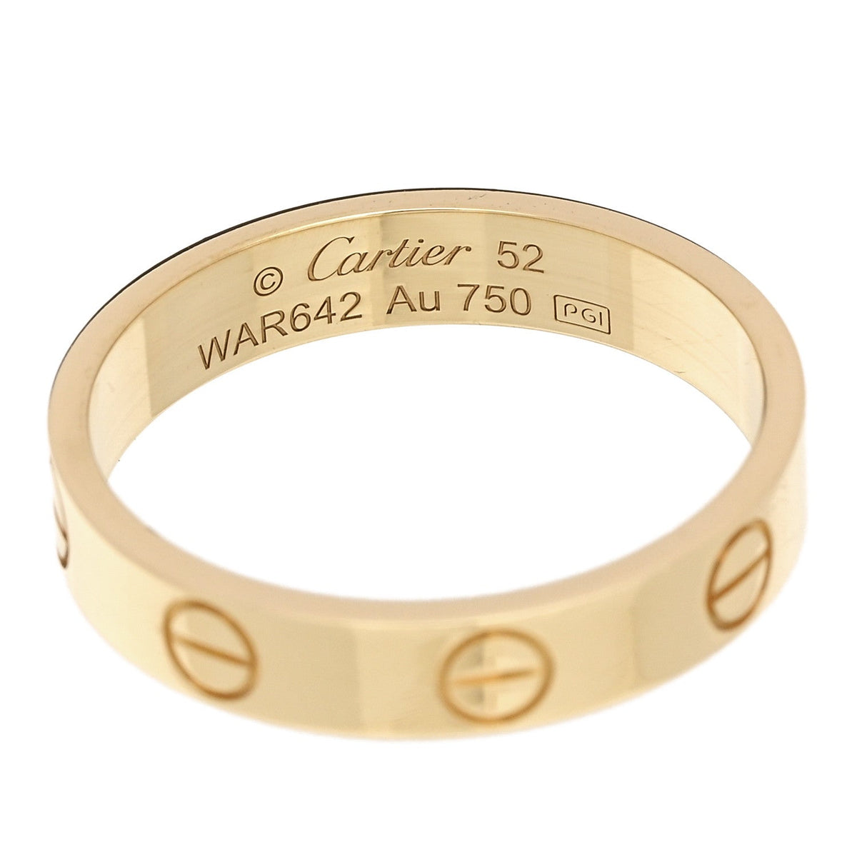 Cartier 18K Yellow Gold 3.5mm LOVE Wedding Band Ring 52 6