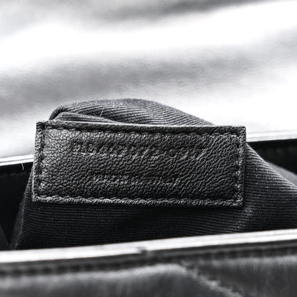Saint Laurent Calfskin Y Quilted Monogram Toy Loulou Crossbody Bag Black