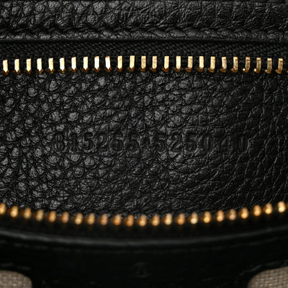 Gucci Calfskin GG Emblem Small Top Handle Bag Black