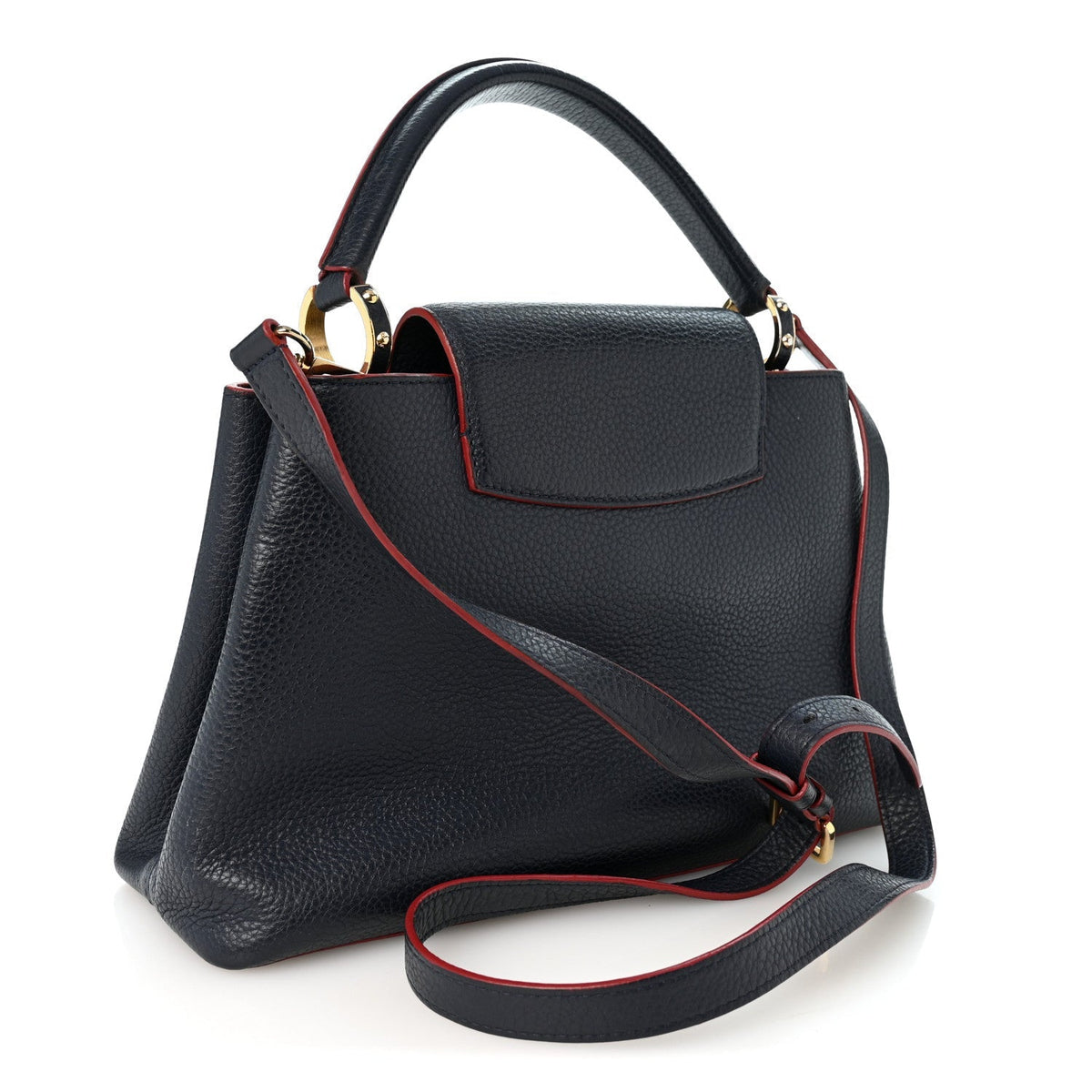 Louis Vuitton Taurillon Capucines PM Marine Rouge