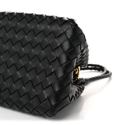Bottega Veneta Nappa Intrecciato Small Parachute Shoulder Bag Black