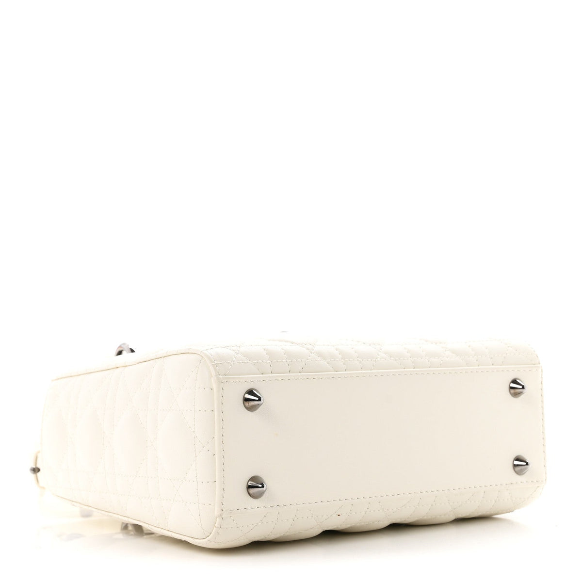 Christian Dior Lambskin Cannage Small My ABCDior Lady Dior White