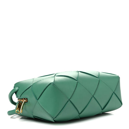 Bottega Veneta Lambskin Maxi Intrecciato Small Cassette Camera Bag Mermaid