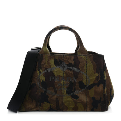 Prada Canapa Camouflage Logo Tote Mimetico