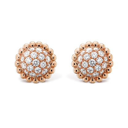 18K Gold Diamond VCA Perlée Earrings