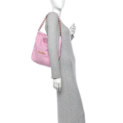Chanel Shiny Calfskin Quilted Small 22 Pink