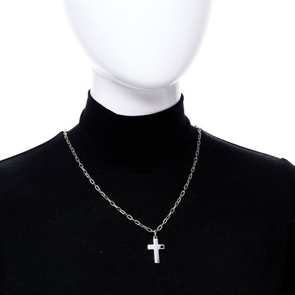 David Yurman Sterling Silver Black Onyx Cross Pendant Necklace