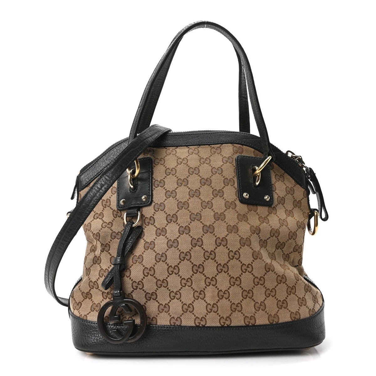 Gucci Monogram Medium Top Handle Bag Brown