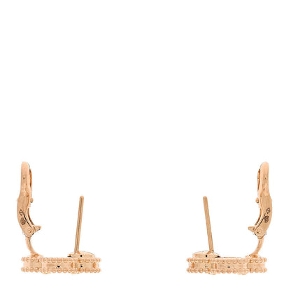 Van Cleef & Arpels 18K Yellow Gold Onyx Vintage Alhambra Earrings