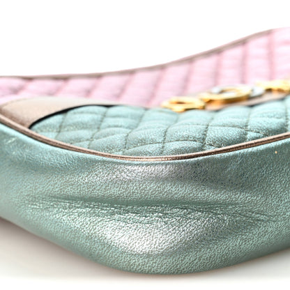 Gucci Laminated Nappa Trapuntata Small Zumi Shoulder Bag Rosa Lago Rame
