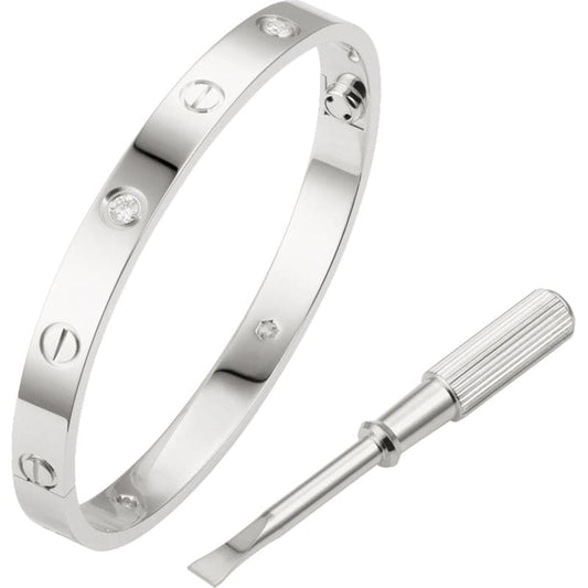 925 Sterling Silver 18K Gold Plated Cubic Zirconia Love Bracelet