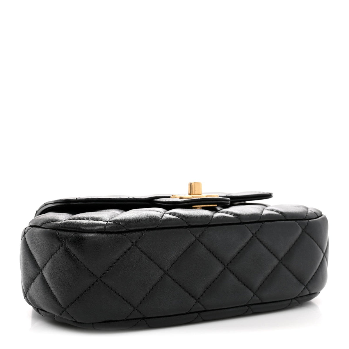 Chanel Lambskin Quilted Baywatch Top Handle Flap Black
