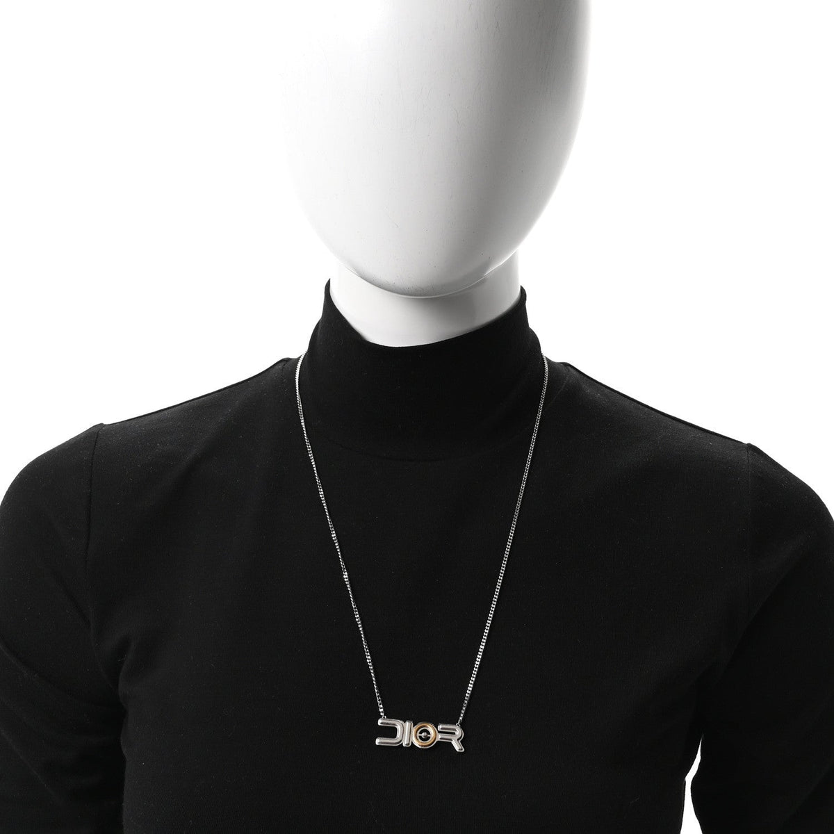 Christian DiorX SORAYAMA Metal Logo Necklace Silver Gold