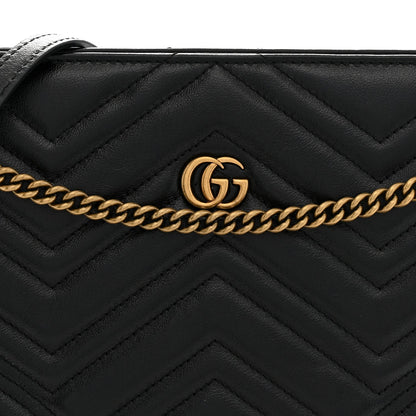 Gucci Calfskin Matelasse Heart Medium GG Marmont Shoulder Bag Black 1984430
