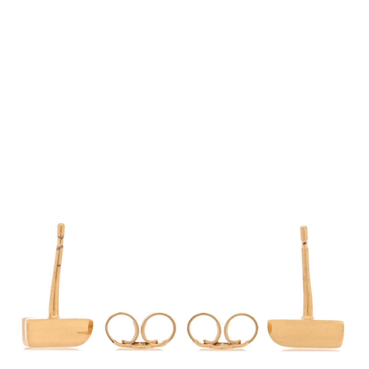 Louis Vuitton Brass Essential V Stud Earrings Gold