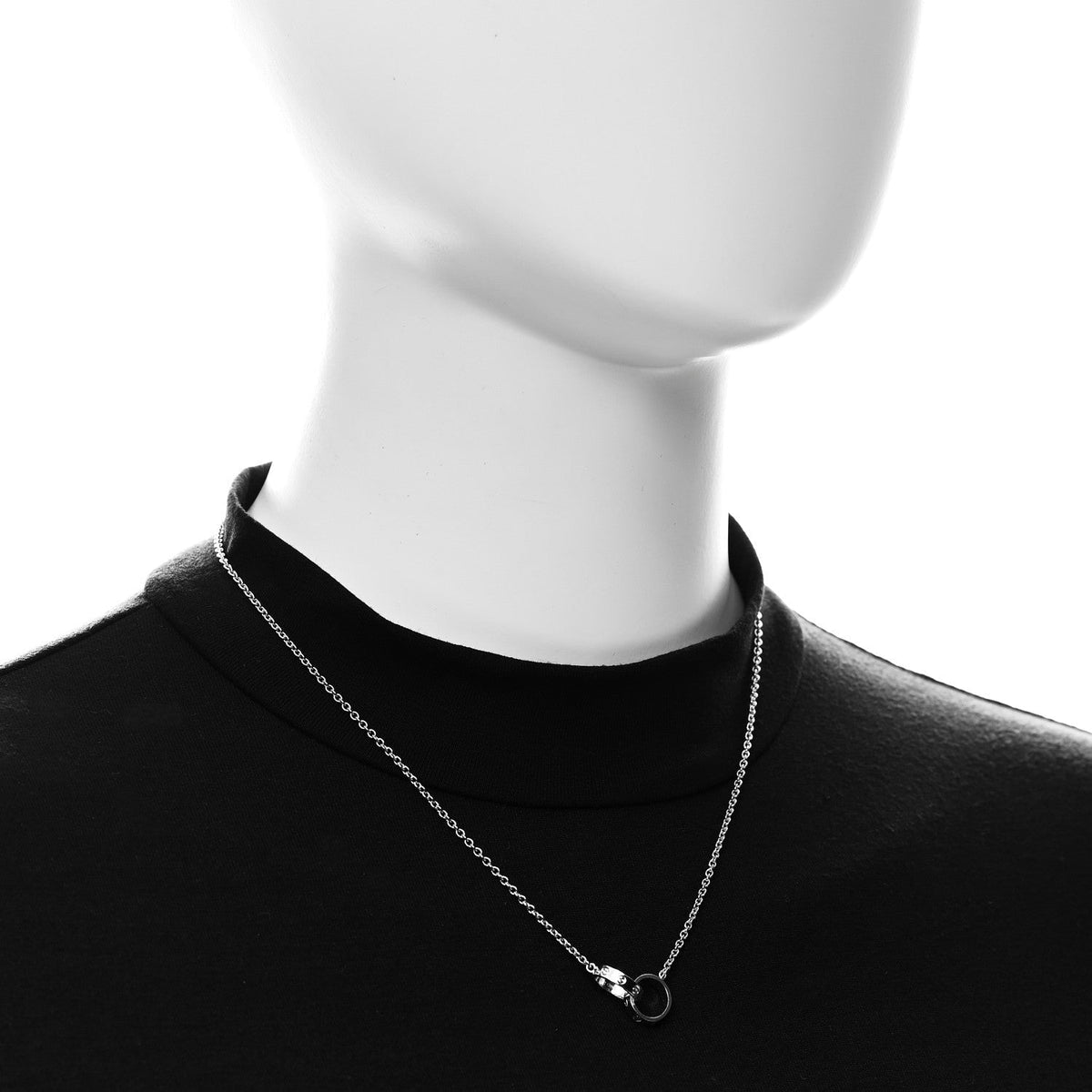 Cartier 18K White Gold Interlocking LOVE Necklace
