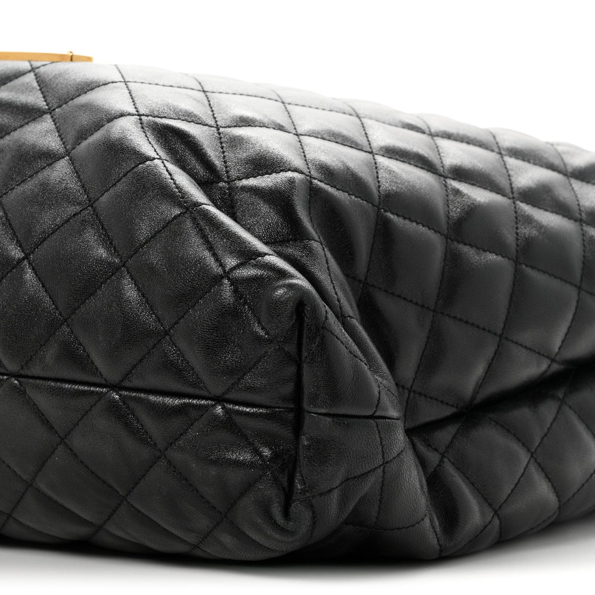 Saint Laurent Lambskin Quilted Maxi Icare Shopping Tote Black