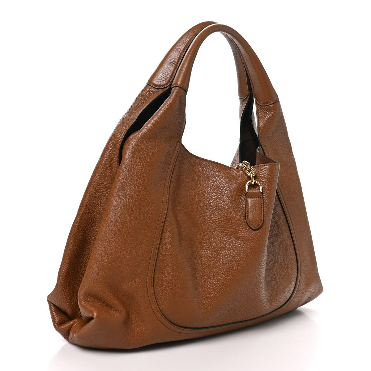 Gucci Grained Calfskin Softbit Maxi Shoulder Bag Brown 1985870