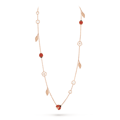 VCA 18K Rose Gold Lucky Spring 15-Motif Long Necklace