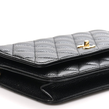 Chanel Caviar Quilted CC Turnlock WOC Black