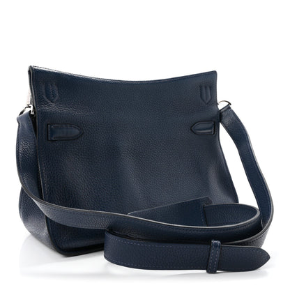 Hermes Taurillon Clemence Jypsiere 28 Messenger Bag Bleu De Malte