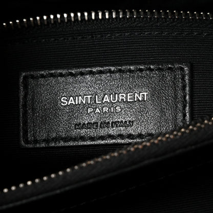 Saint Laurent Calfskin Y Quilted Monogram Medium Loulou Chain Satchel Black
