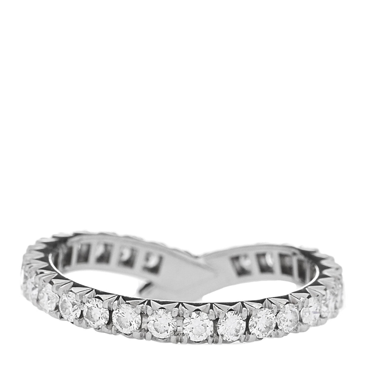 Harry Winston Platinum Diamond Ribbon Wedding Band Ring 50 5.25