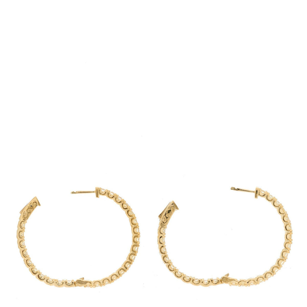 14K Yellow Gold Diamond 3.64ctw Inside Out Hoop Earrings
