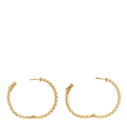 14K Yellow Gold Diamond 3.64ctw Inside Out Hoop Earrings