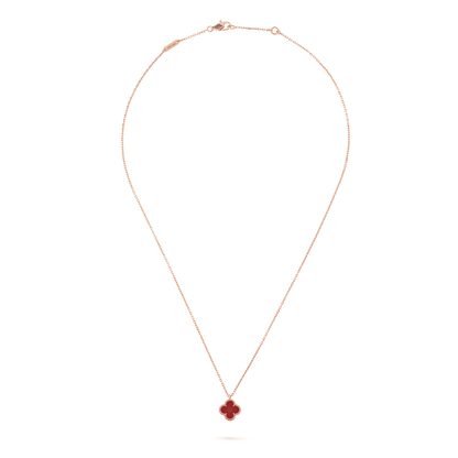 18K Rose Gold Carnelian VCA Sweet Alhambra Pendant