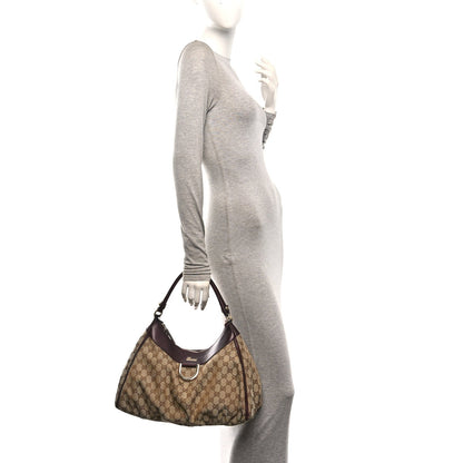 Gucci Metallic Monogram Large D Gold Hobo Purple